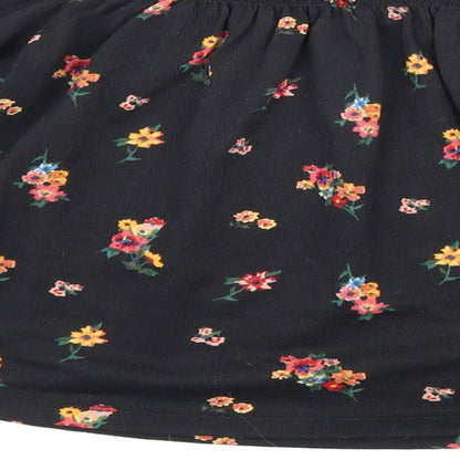 Womens UK Size XS Divided Black Cropped Blouse