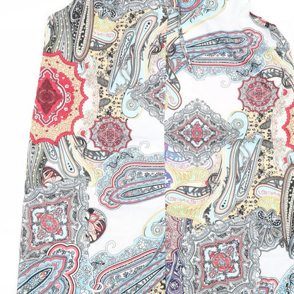 SheIn Womens Multicoloured Plaid Polyester A-Line Size M Round Neck Tie