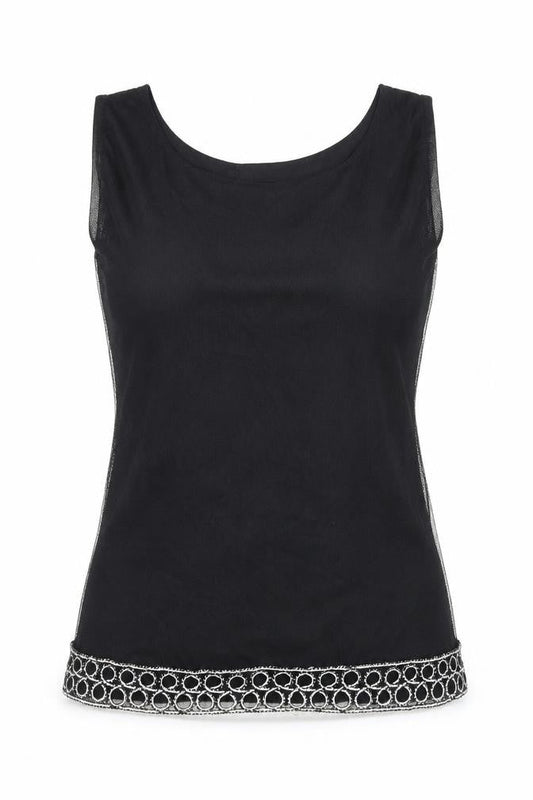 Stephen Y Womens Black Polyester Basic Tank Size S Scoop Neck