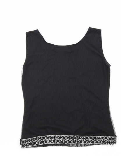 Stephen Y Womens Black Polyester Basic Tank Size S Scoop Neck