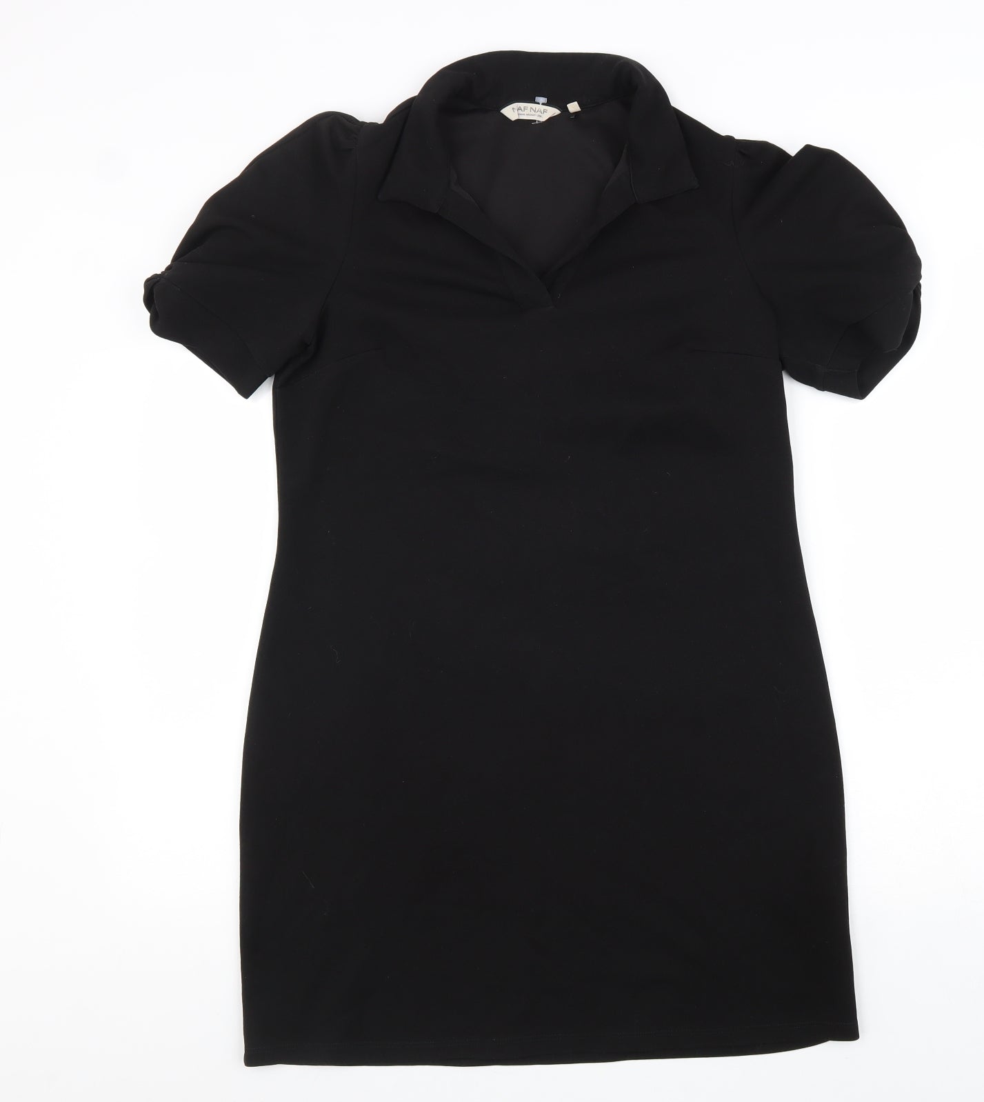 NAF NAF Womens Black Polyester A-Line Size S V-Neck Pullover