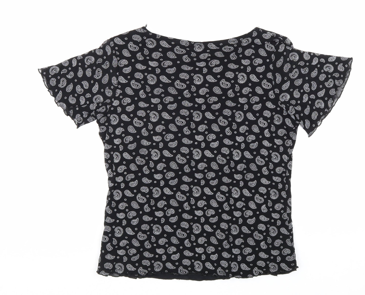 Womens UK Size M Preworn Black Basic T-Shirt