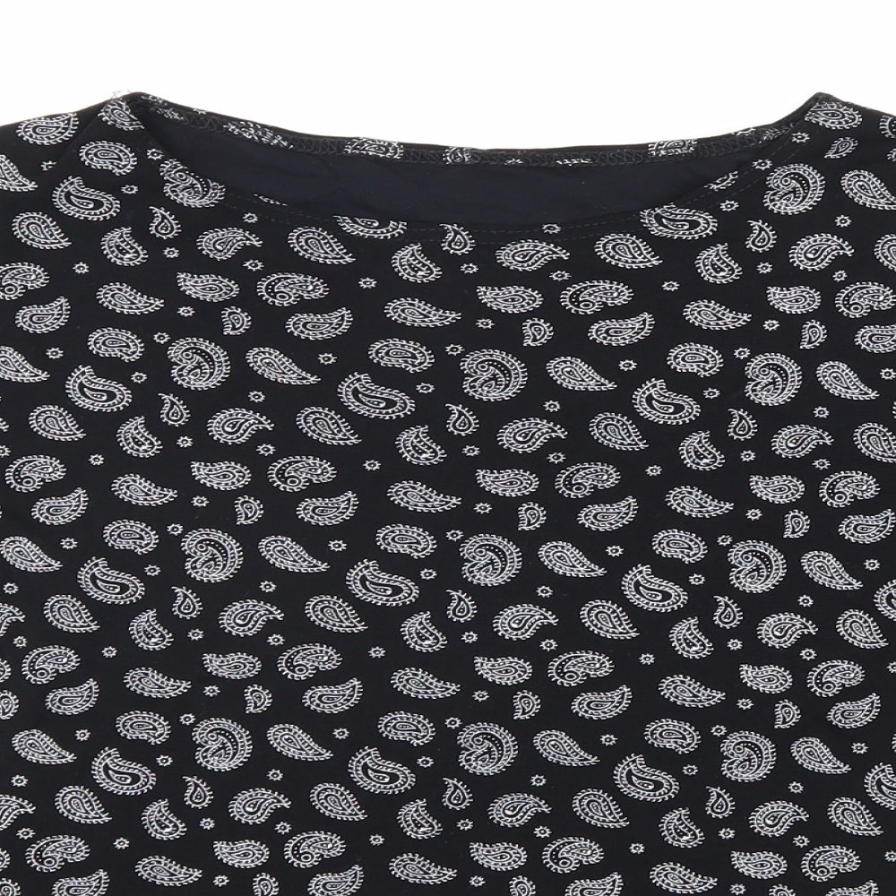Womens UK Size M Preworn Black Basic T-Shirt