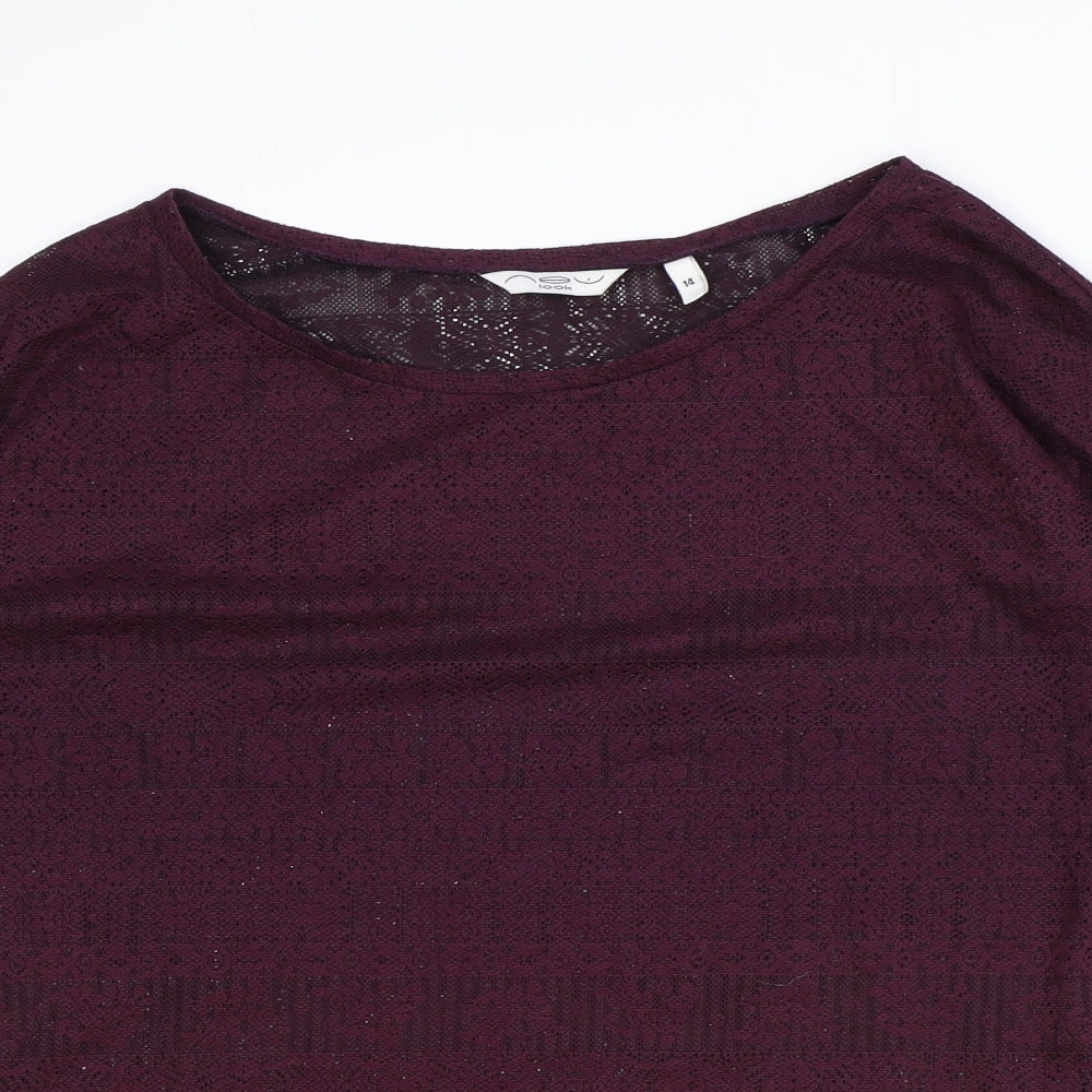 Womens UK Size 14 New Look Purple Basic Blouse