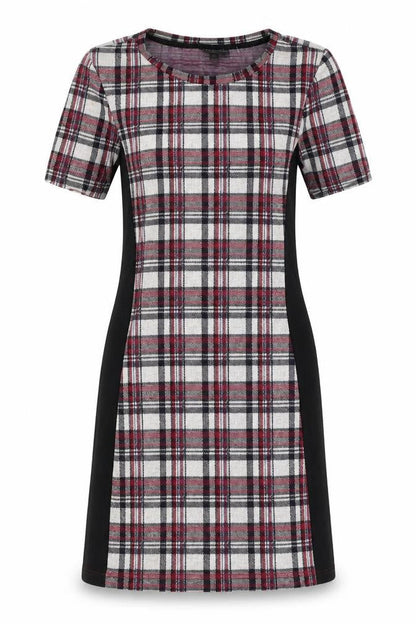 Topshop Womens Multicoloured Plaid Polyester A-Line Size 10 Round Neck Pullover