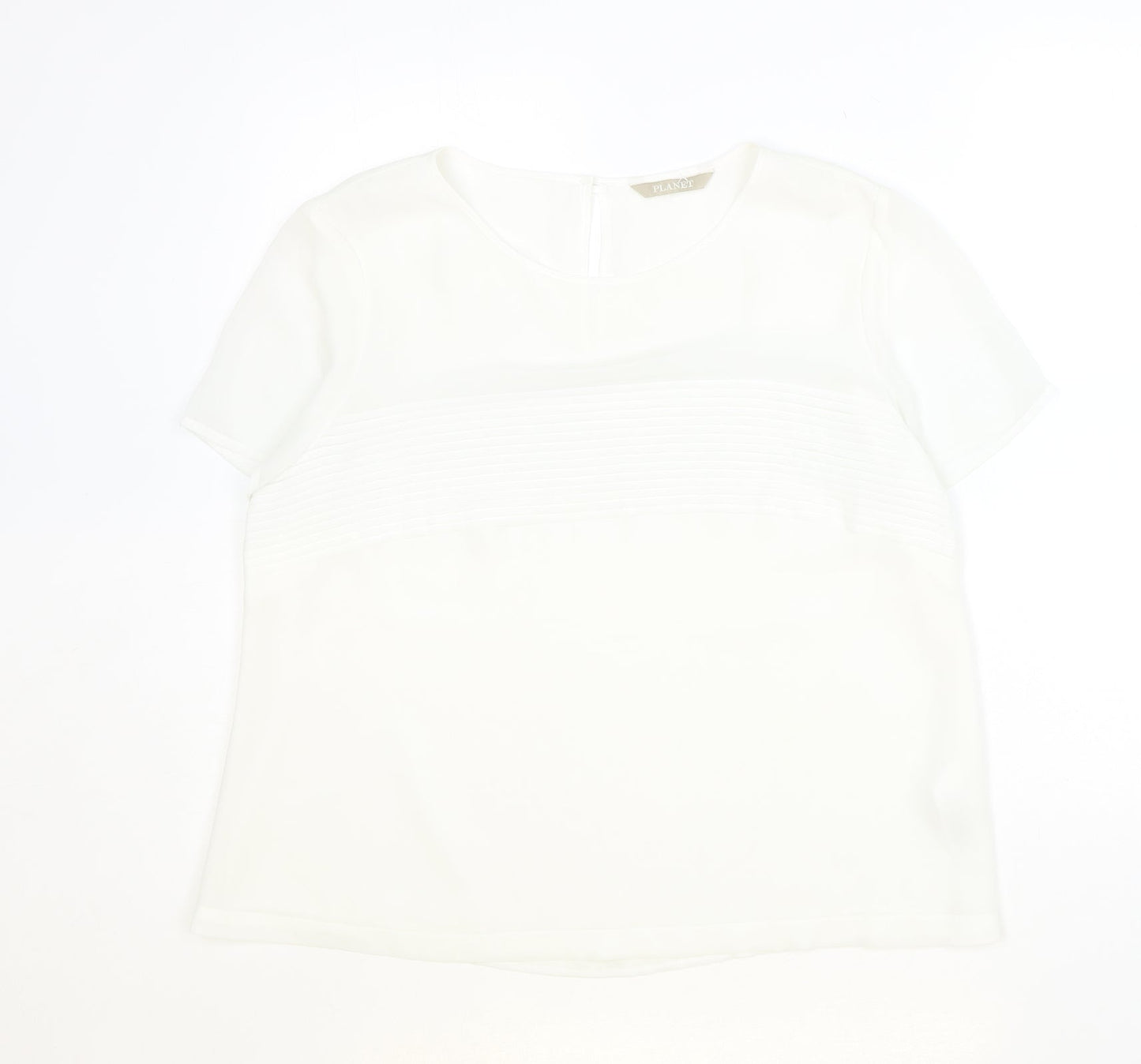 Womens UK Size 14 Planet Ivory Basic T-Shirt