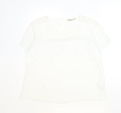 Womens UK Size 14 Planet Ivory Basic T-Shirt