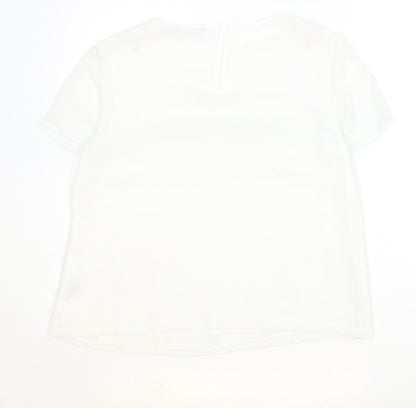 Womens UK Size 14 Planet Ivory Basic T-Shirt