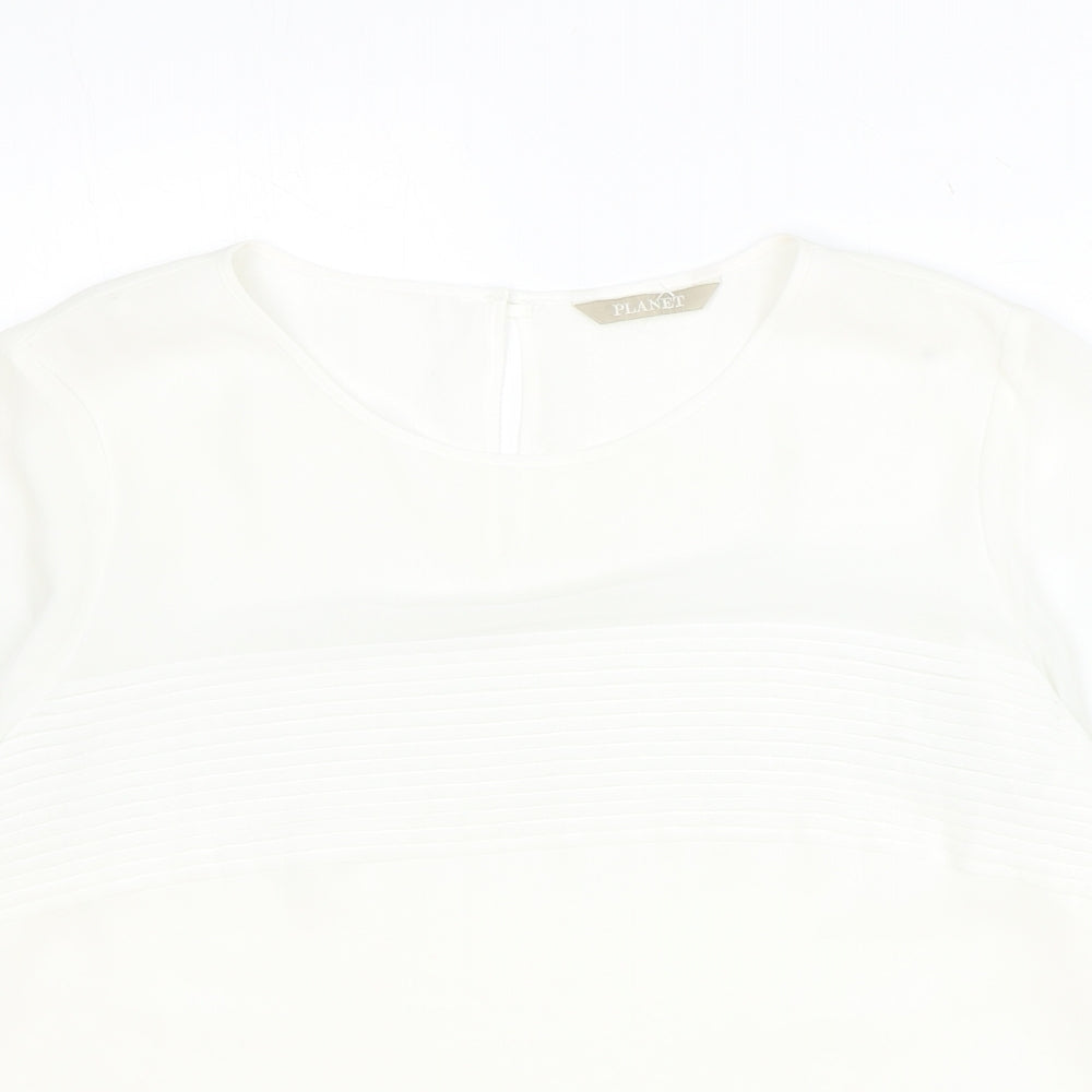 Womens UK Size 14 Planet Ivory Basic T-Shirt