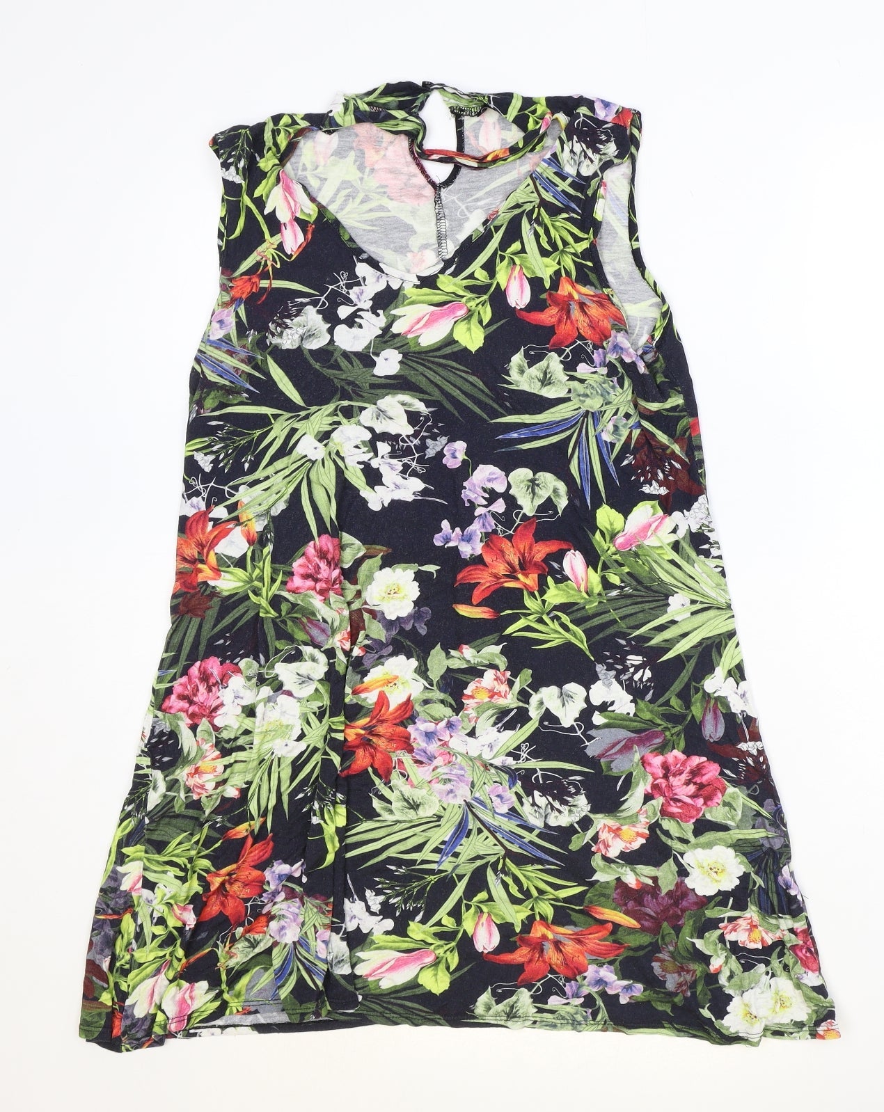 George Womens Multicoloured Floral Viscose Trapeze & Swing Size 8 V-Neck Button