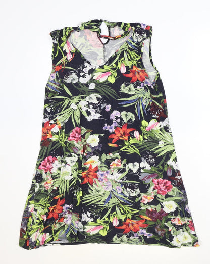George Womens Multicoloured Floral Viscose Trapeze & Swing Size 8 V-Neck Button