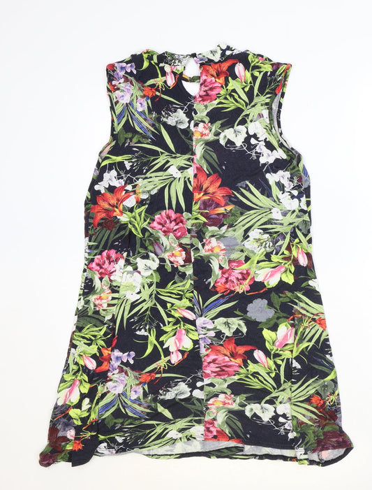 George Womens Multicoloured Floral Viscose Trapeze & Swing Size 8 V-Neck Button