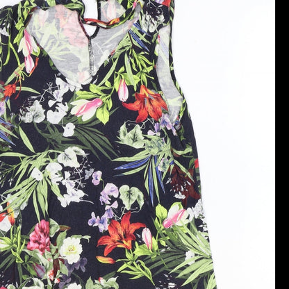 George Womens Multicoloured Floral Viscose Trapeze & Swing Size 8 V-Neck Button