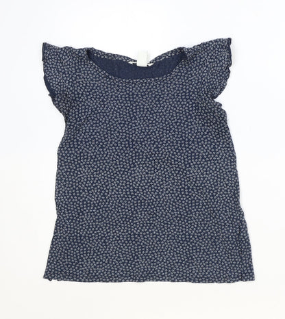 Womens UK Size XS H&M Blue Basic T-Shirt