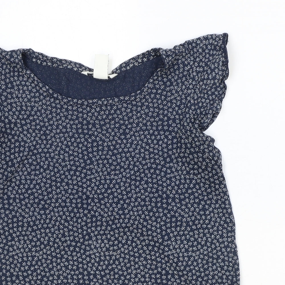 Womens UK Size XS H&M Blue Basic T-Shirt