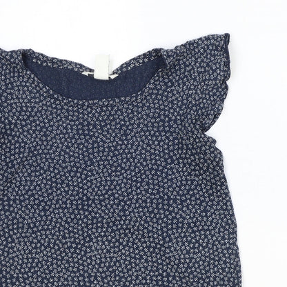 Womens UK Size XS H&M Blue Basic T-Shirt