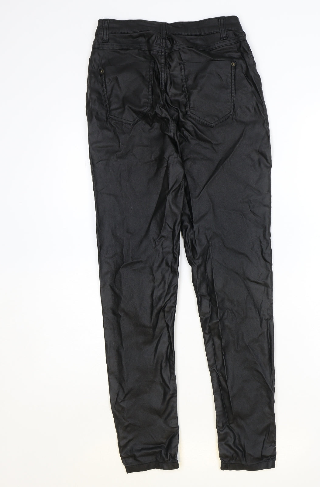 Love Jeans Womens Black Viscose Trousers Size 10 Regular Zip