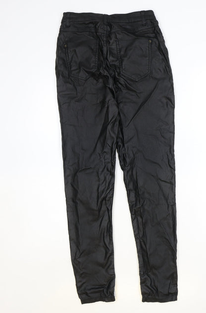 Love Jeans Womens Black Viscose Trousers Size 10 Regular Zip
