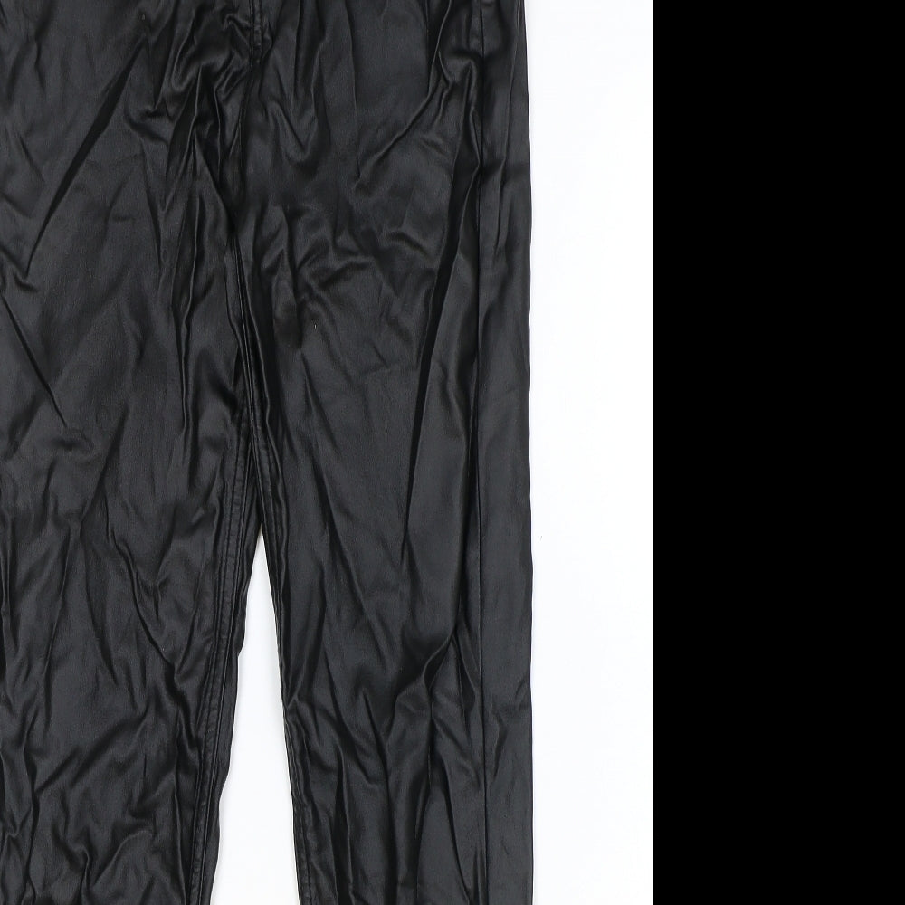 Love Jeans Womens Black Viscose Trousers Size 10 Regular Zip