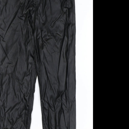 Love Jeans Womens Black Viscose Trousers Size 10 Regular Zip
