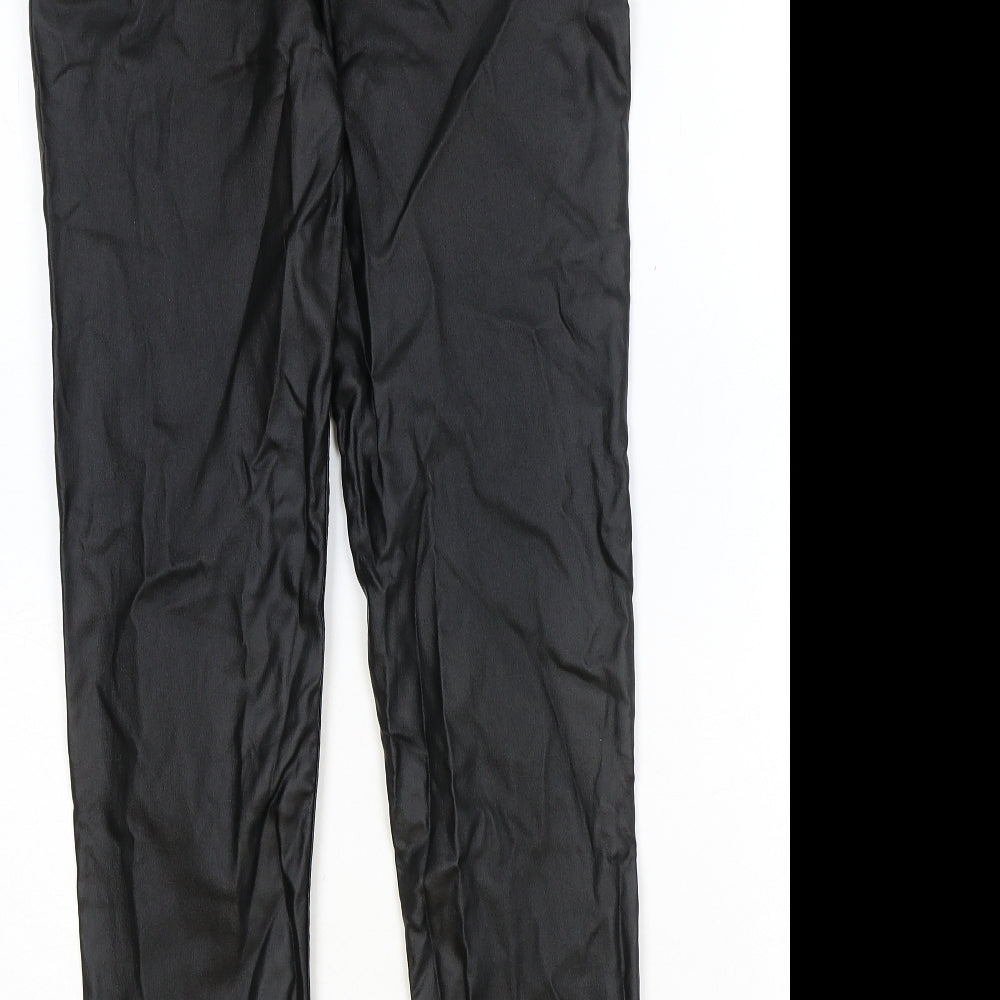 Love Jeans Womens Black Viscose Trousers Size 10 Regular Zip