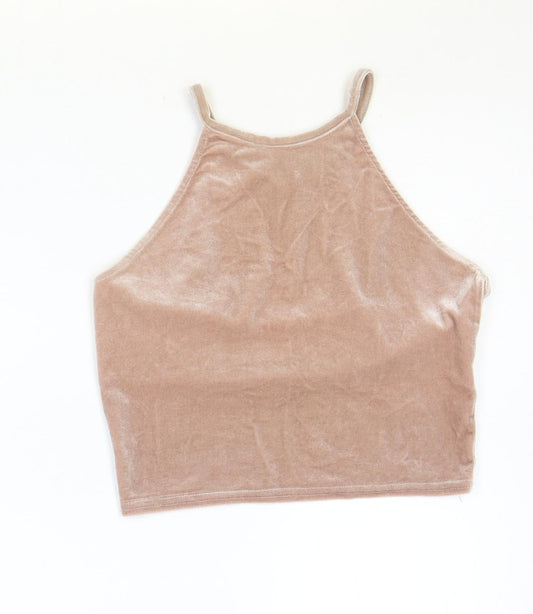 New Look Girls Pink Polyester Basic Tank Size 12-13 Years Round Neck Pullover