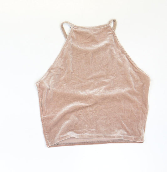 New Look Girls Pink Polyester Basic Tank Size 12-13 Years Round Neck Pullover