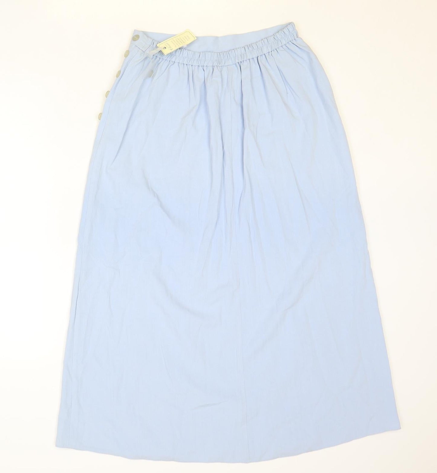 Simply Classic Womens Blue Polyester Peasant Skirt Size 12 Button