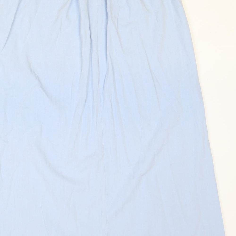 Simply Classic Womens Blue Polyester Peasant Skirt Size 12 Button
