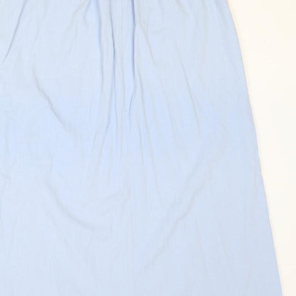 Simply Classic Womens Blue Polyester Peasant Skirt Size 12 Button