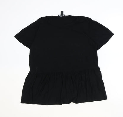 Womens UK Size 12 New Look Black Basic T-Shirt