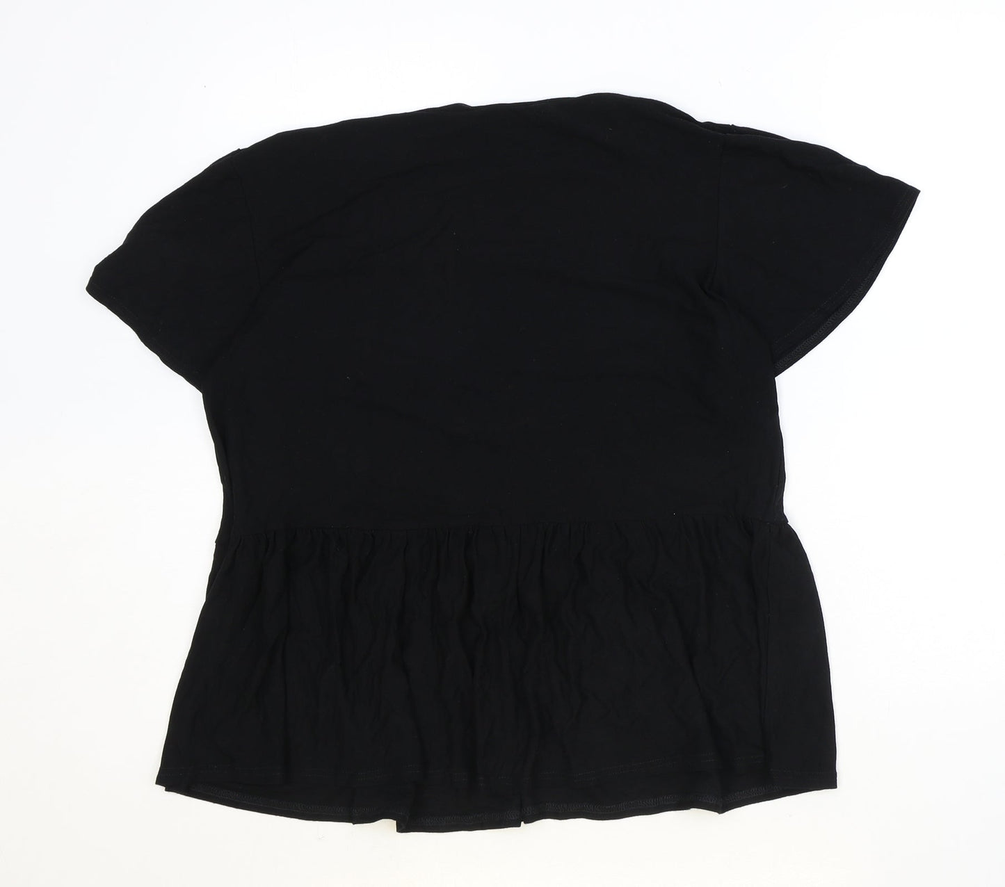 Womens UK Size 12 New Look Black Basic T-Shirt