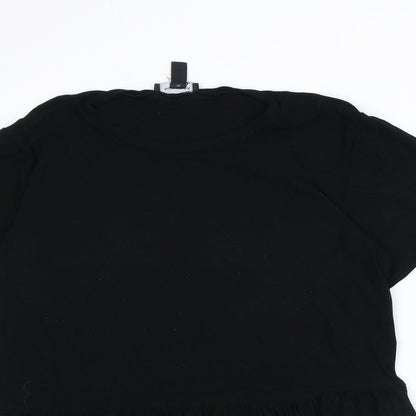 Womens UK Size 12 New Look Black Basic T-Shirt