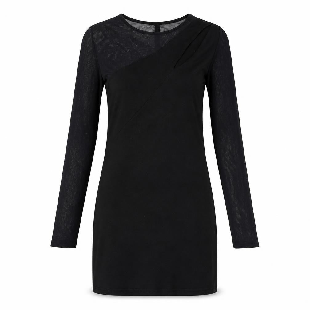 H&M Womens Black Herringbone Polyester A-Line Size 8 Round Neck Pullover