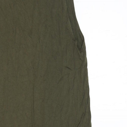 H&M Womens Green Polyester Tank Dress Size XS Round Neck Pullover