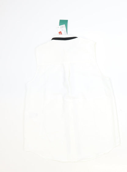 Womens UK Size 8 H&M Ivory Basic Button-Up
