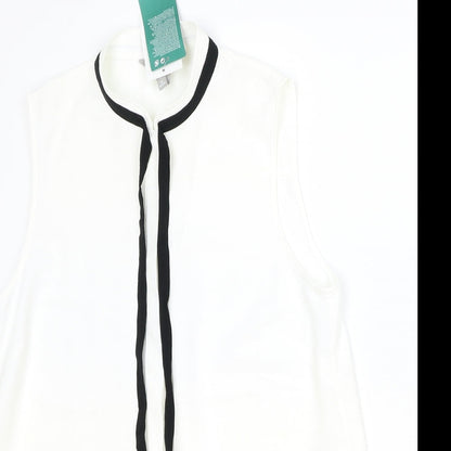 Womens UK Size 8 H&M Ivory Basic Button-Up