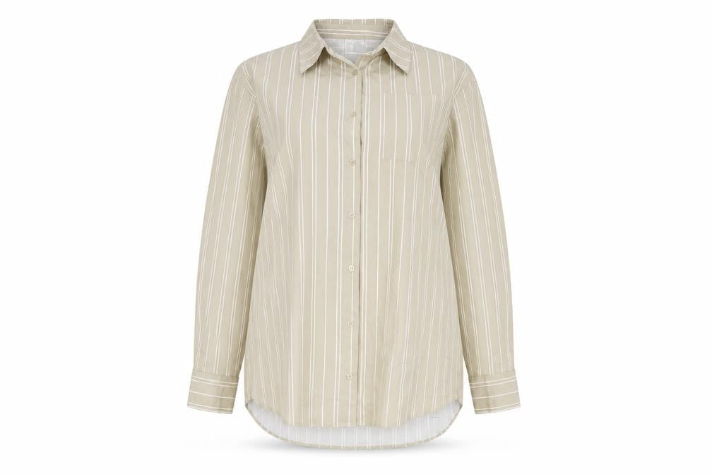 Collusion Womens Brown Striped 100% Cotton Basic Button-Up Size 8 Collared