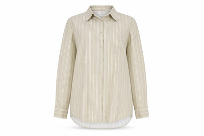 Collusion Womens Brown Striped 100% Cotton Basic Button-Up Size 8 Collared