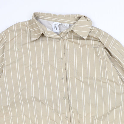 Womens UK Size 8 COLLUSION Brown Basic Button-Up