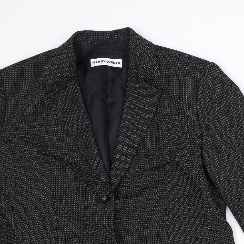 Gerry Weber Womens Black Polyester Jacket Blazer Size 16