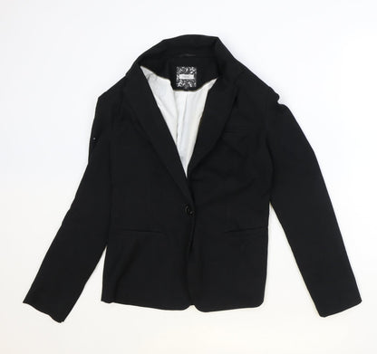 NEXT Womens Black Polyester Jacket Blazer Size 10