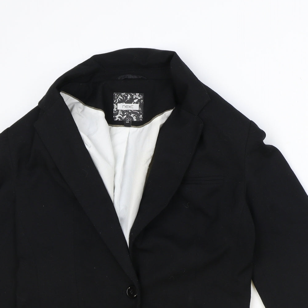 NEXT Womens Black Polyester Jacket Blazer Size 10