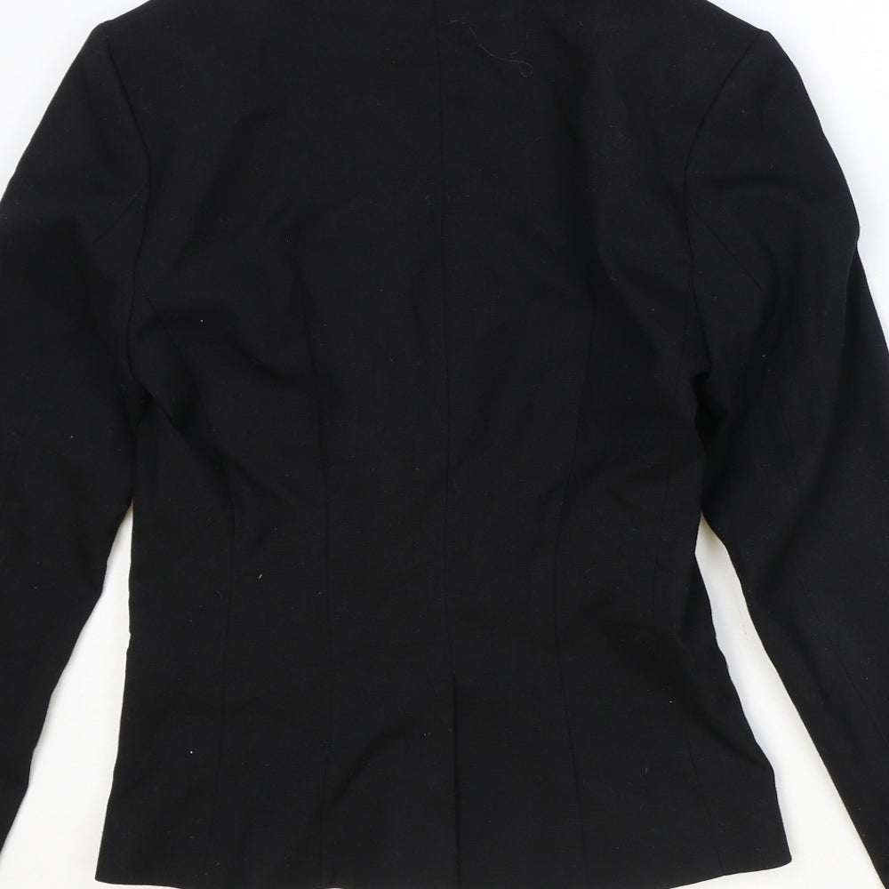 H&M Womens Black Polyester Jacket Blazer Size 6