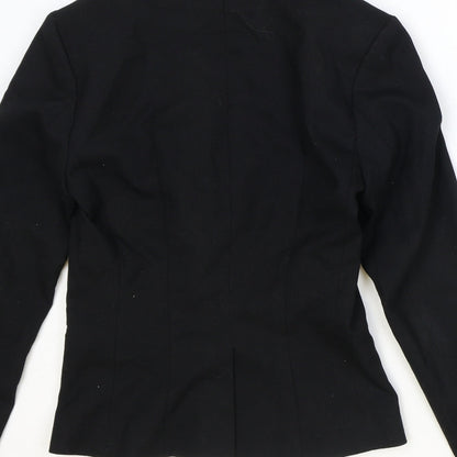 H&M Womens Black Polyester Jacket Blazer Size 6