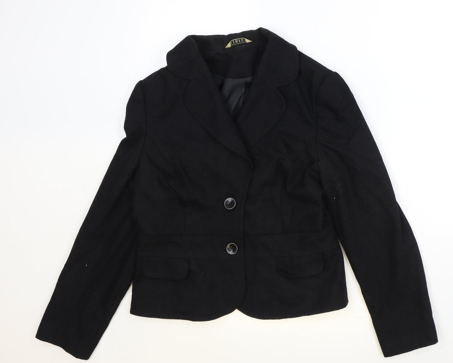 George Womens Black Polyester Jacket Blazer Size 16