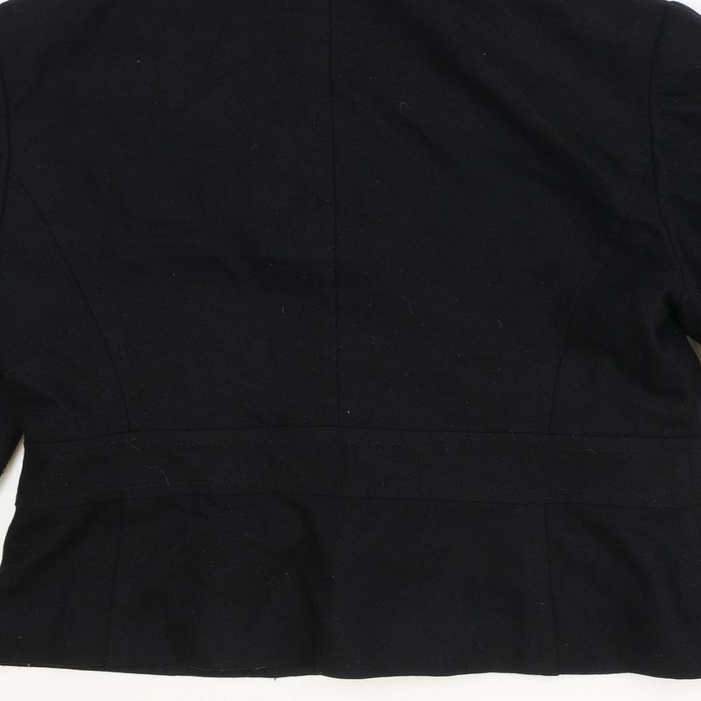 George Womens Black Polyester Jacket Blazer Size 16
