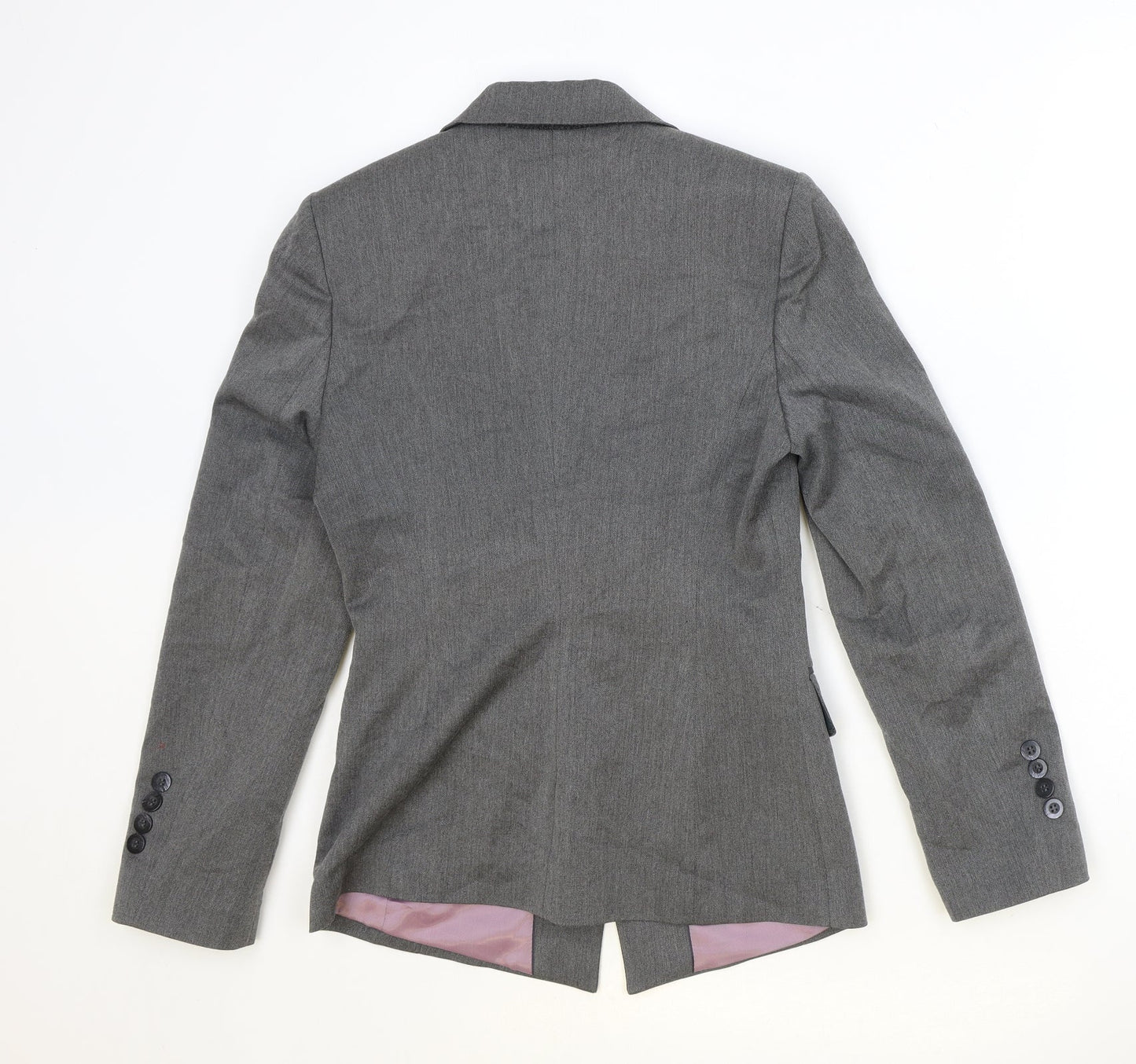 Slaters Womens Grey Polyester Jacket Blazer Size 6