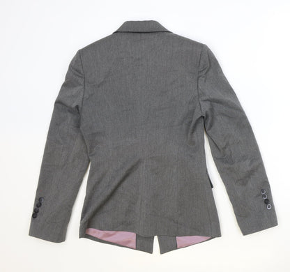 Slaters Womens Grey Polyester Jacket Blazer Size 6