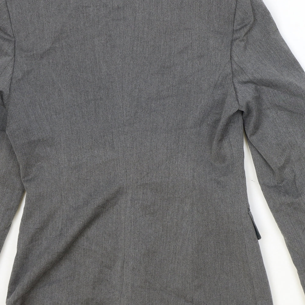 Slaters Womens Grey Polyester Jacket Blazer Size 6